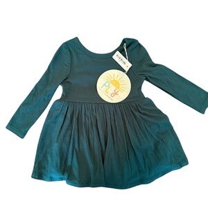 Little Sleepies Green twirl, long Sleeve Dress